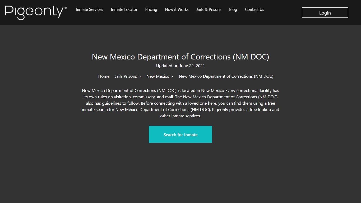 New Mexico Department of Corrections (NM DOC) Inmate ...